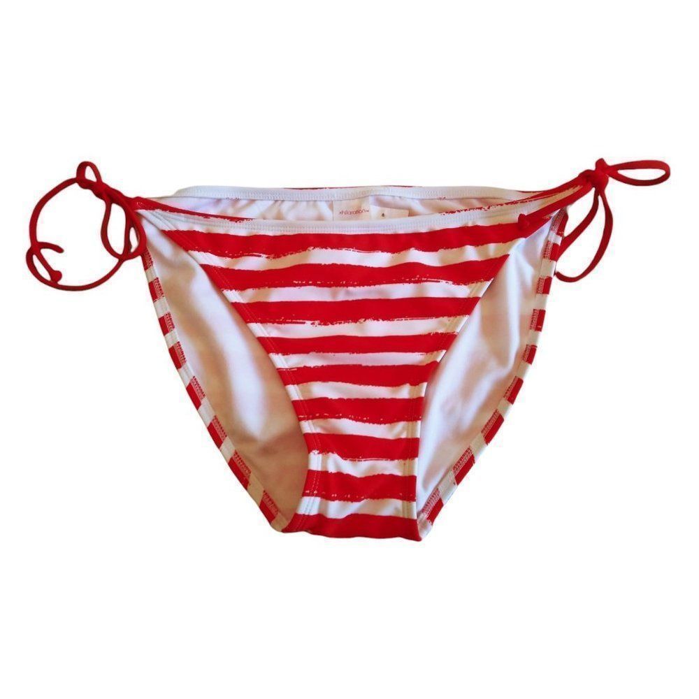 Women's Xhilaration Red/White Stripe Bikini‎ Bottom NWT XL